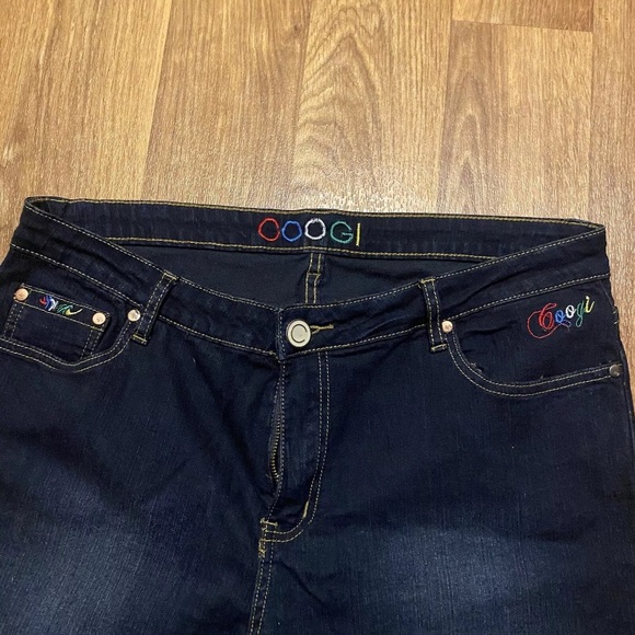 Coogi Denim Jeans Capris Cropped Colorful Embroidered Pockets‎ Wmns Size 17/18 - Picture 3 of 7